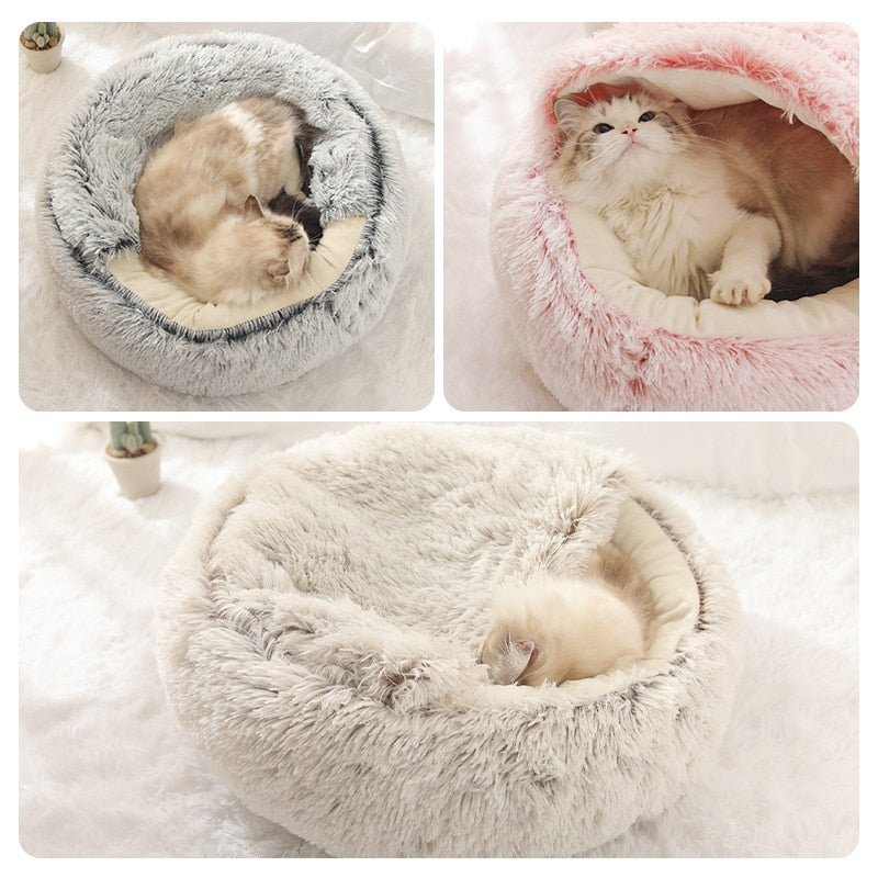 Cat Bed Round Plush Warm Bed House