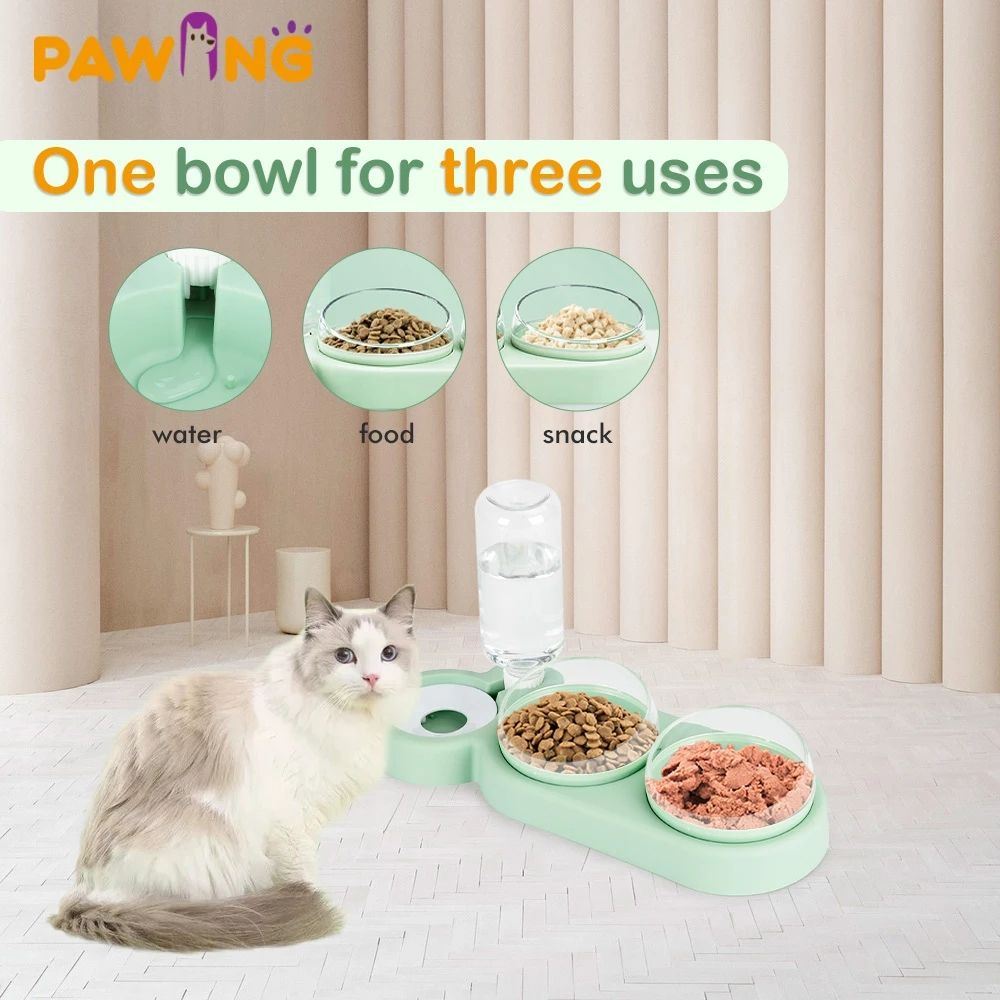 Cat Double Bowl Automatic Drinking Anti-Spill