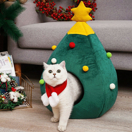 بيت الحيوانات الأليفة القط شجرة عيد الميلاد
