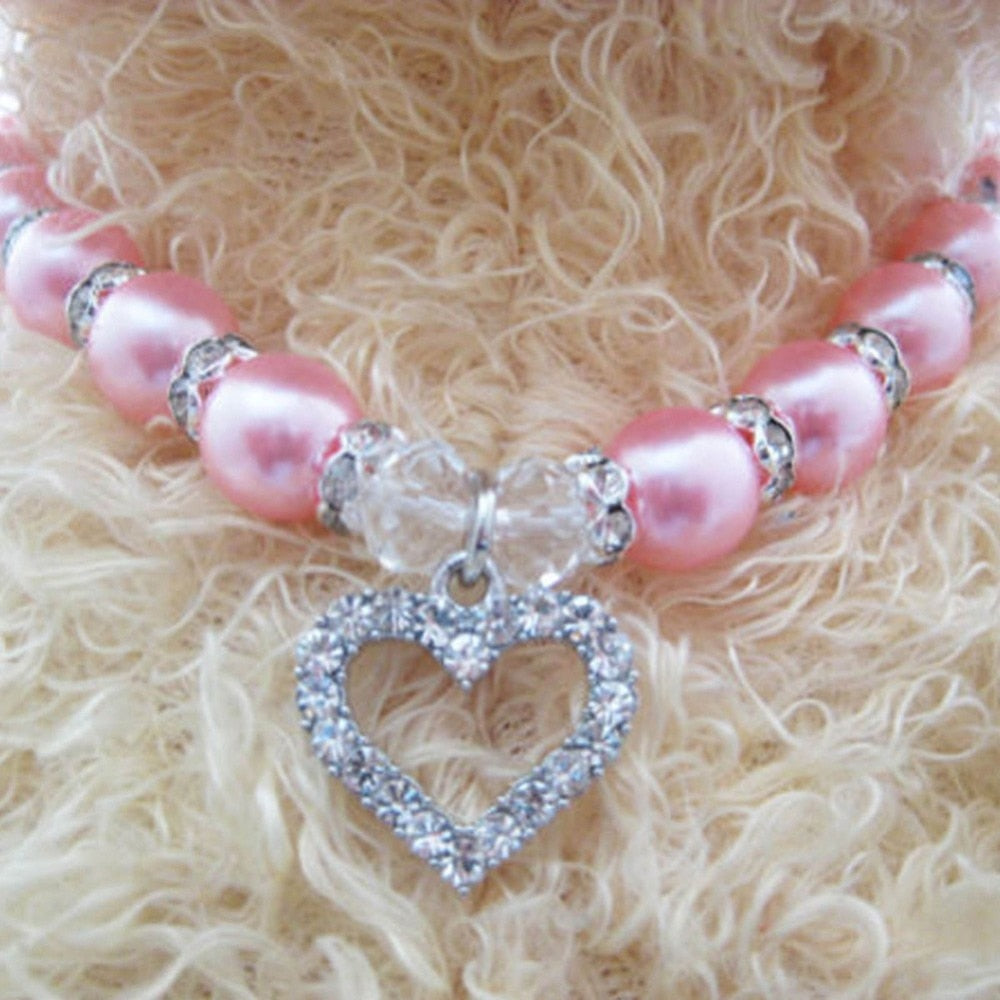 Pet Collar Dog Cat Pearl Necklace