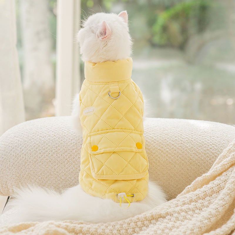 Pet Warm Quilted Cotton Pockets Clothes