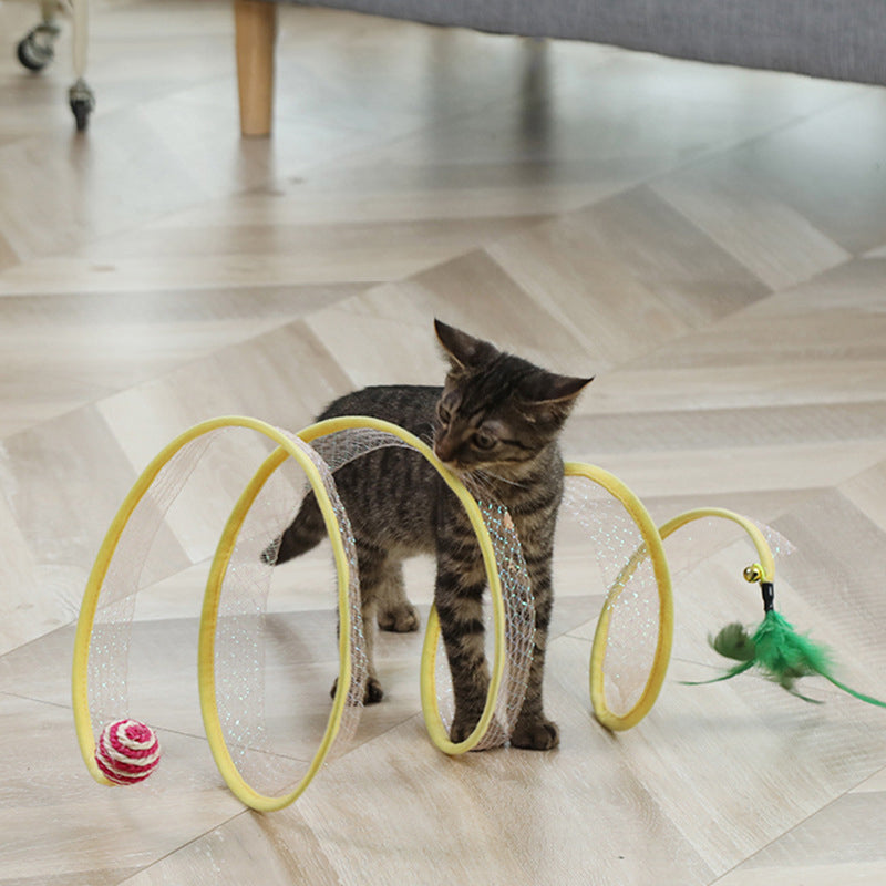 S-Shaped Cat Tunnel Toys Foldable Channel