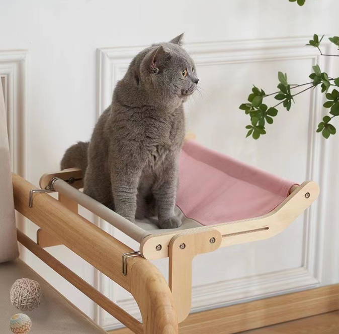 Window side cat hanging bed
