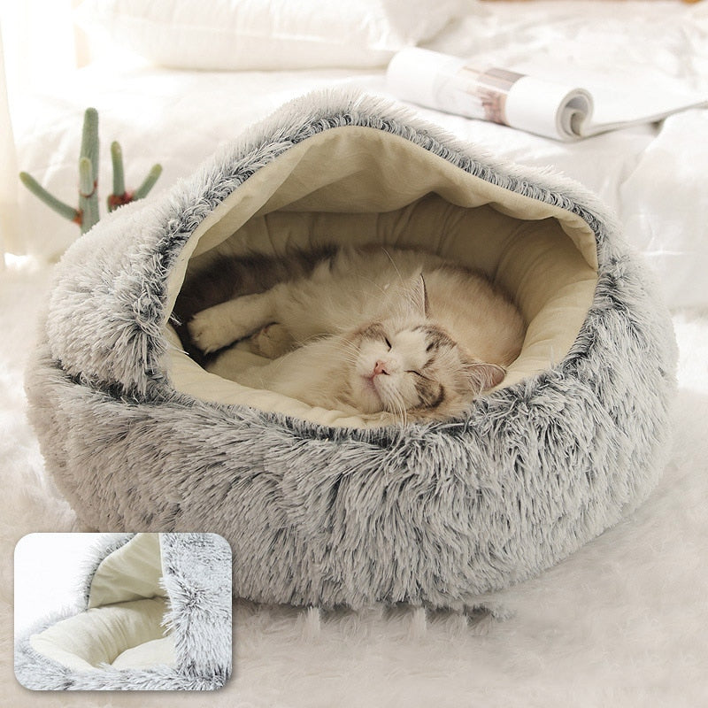 Cat Bed Round Plush Warm Bed House