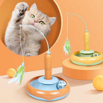 2 In 1 Cat Toy With Feather For Self-play