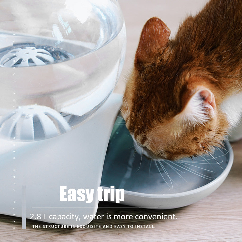 2.8L Pet Cat Bubble Automatic Water Feeder Fountain