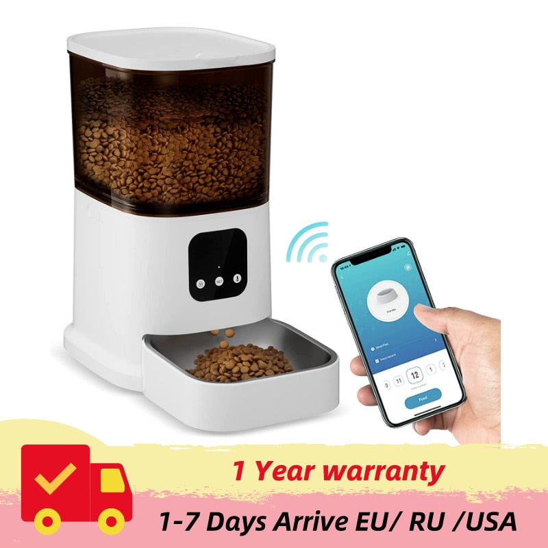 Smart Automatic Pet Feeder For Cat Dogs Video Camera