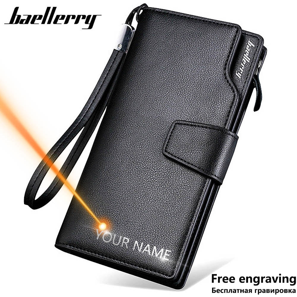 Men Wallets Long Style Card Holder Zipper Large Capacity