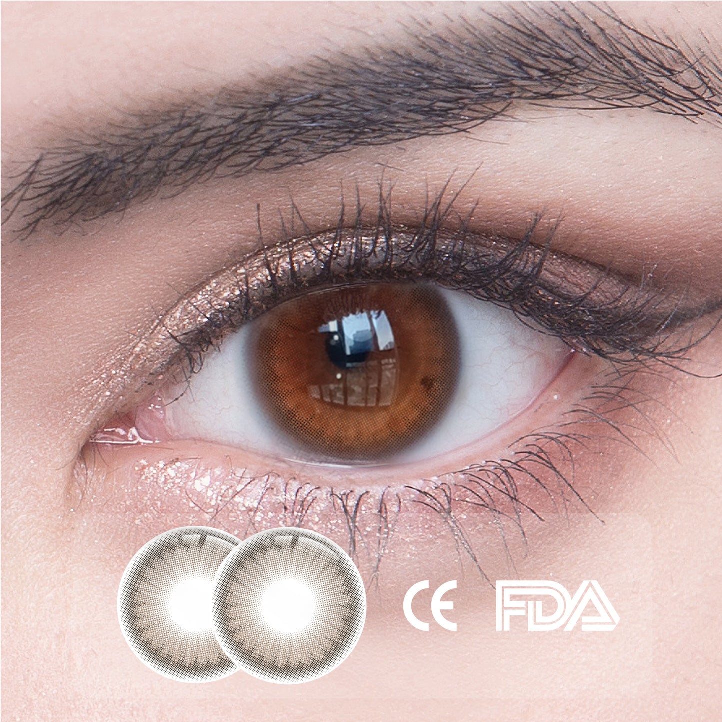1pcs FDA Certificate Eyes Colorful Contact Lenses - Rumba brown