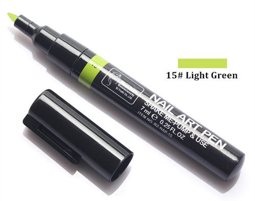 1PC Beauty 16 Colors Two-way Acrylic Paint Pen DIY Gel Polish Drawing Tools Nails