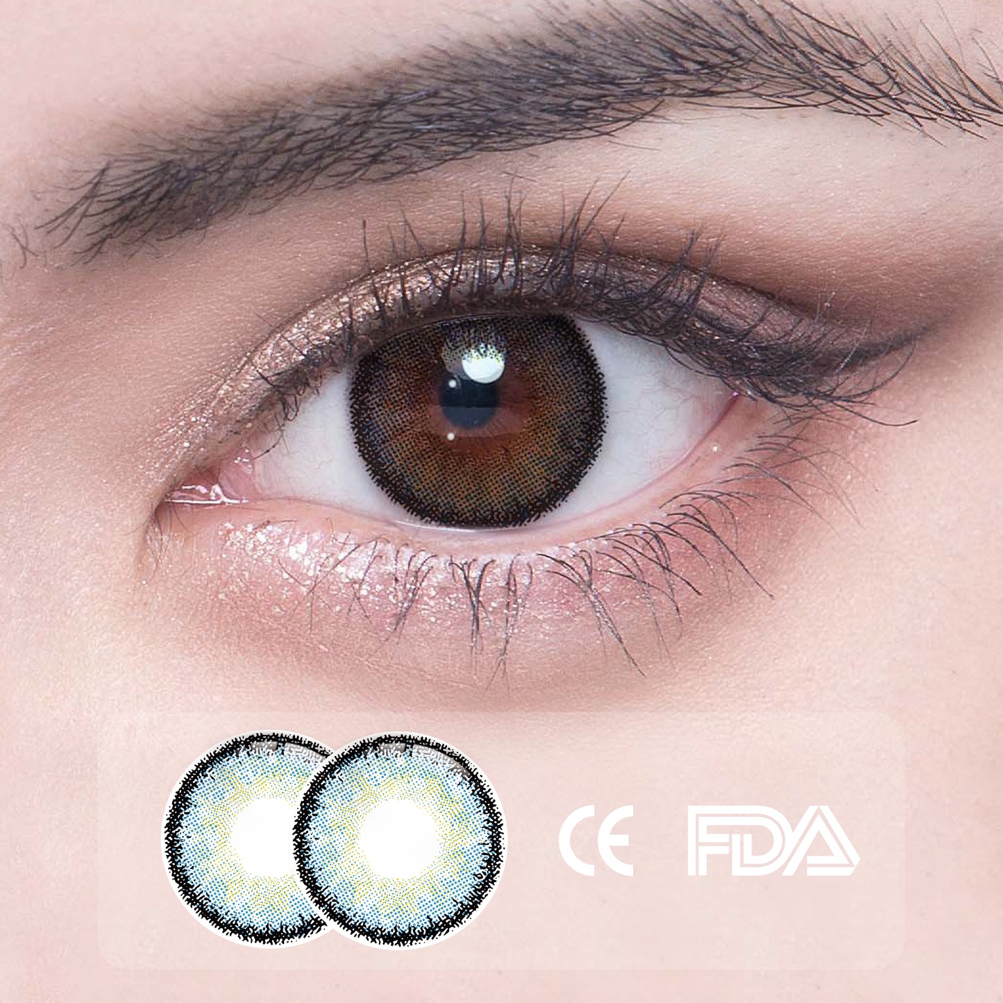 1Pcs FDA Certificate Eyes Colorful Contact Lenses - Vibrancy blue
