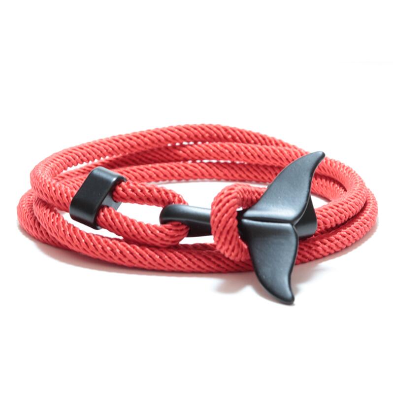 Hand Braided Whale Tail Bracelet For Men