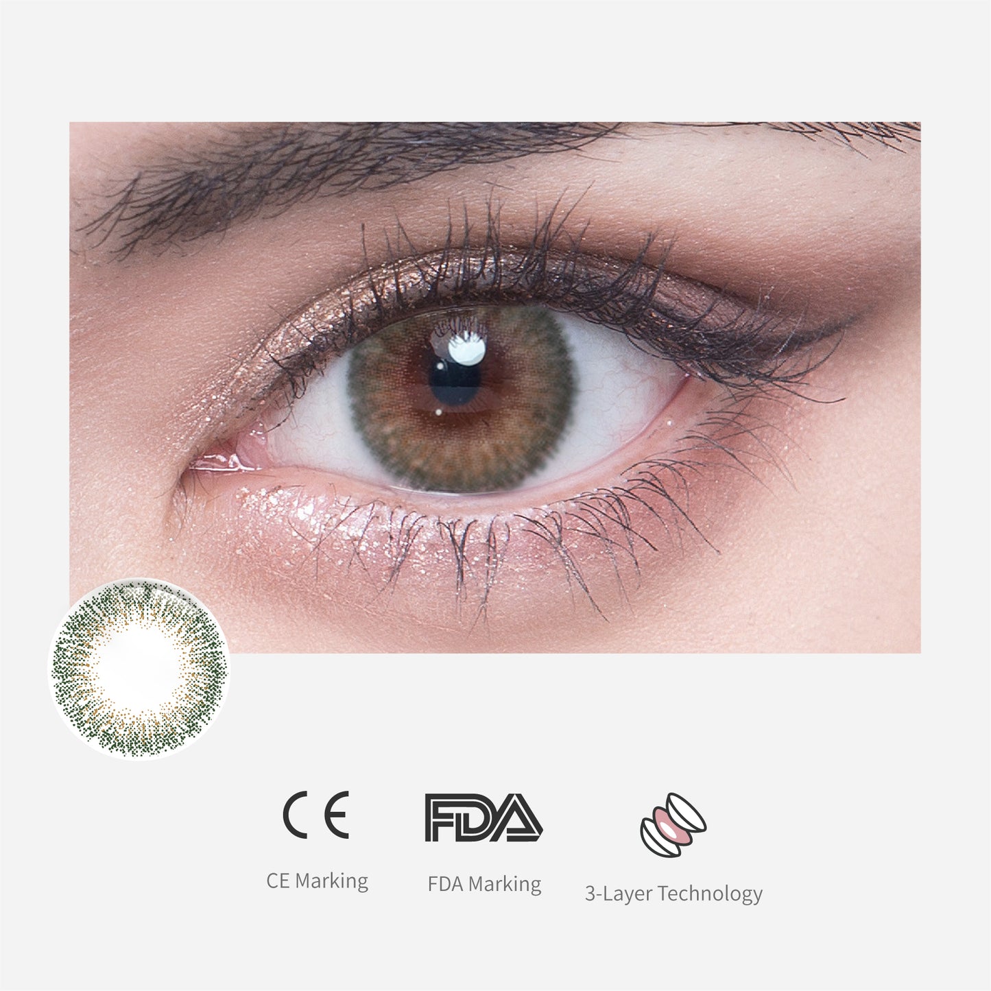  1Pcs FDA Certificate Eyes Colorful Contact Lenses - BABYSBREATH GREEN