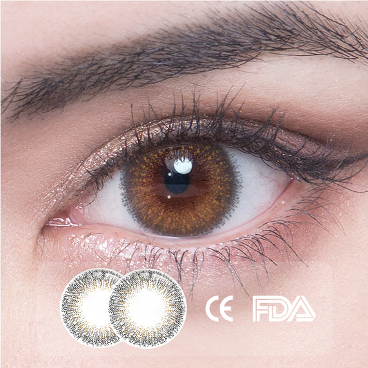 1 Stück  FDA Certificate Eyes Bunte Kontaktlinsen - Babysbreath grau