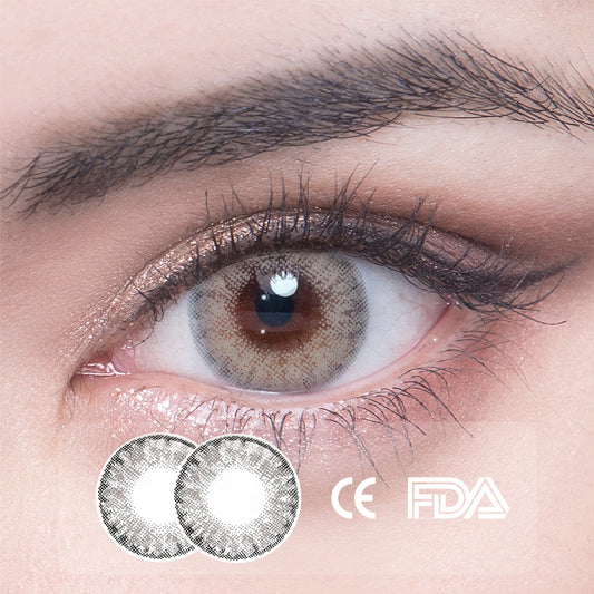 1 Stück bunte Kontaktlinsen mit FDA-Zertifikat - Edelsteingrau