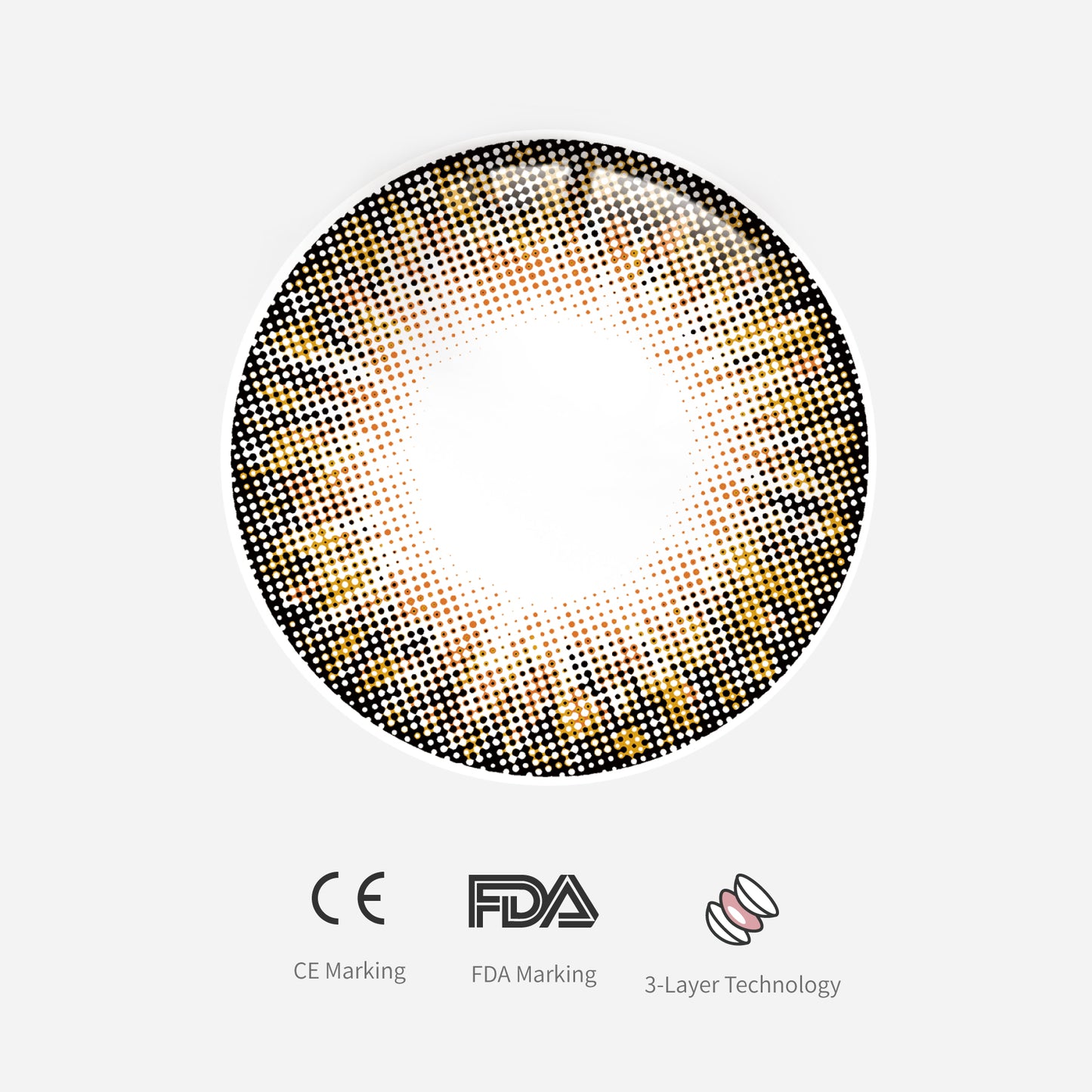  1Pcs FDA Certificate Eyes Colorful Contact Lenses - Eden deep brown