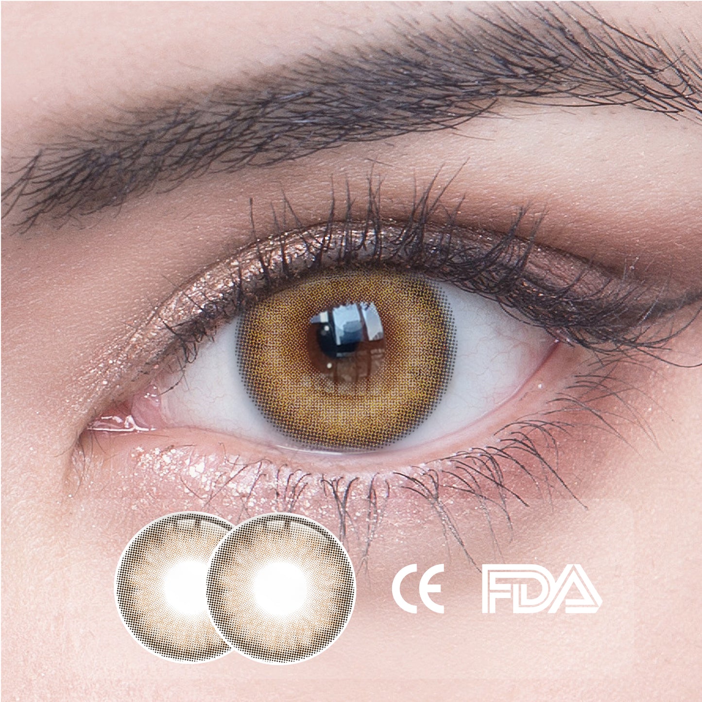 1pcs FDA Certificate Eyes Colorful Contact Lenses - Fascinated Brown