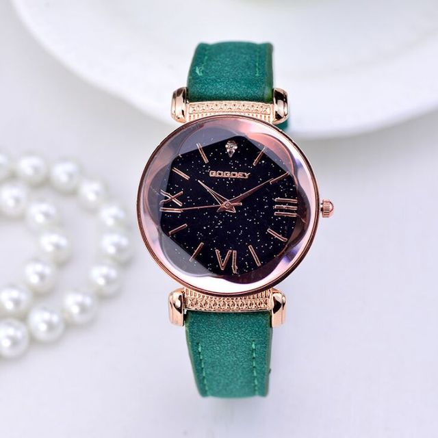 Gogoey Rose Gold Leather Watches