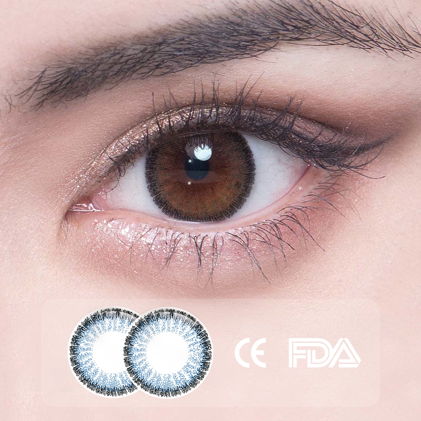 1Pcs FDA Certificate Eyes Colorful Contact Lenses - Bohemian bright grey