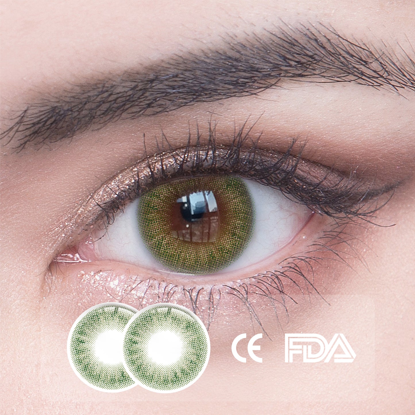 1Pcs FDA Certificate Eyes Colorful Contact Lenses - Nile green