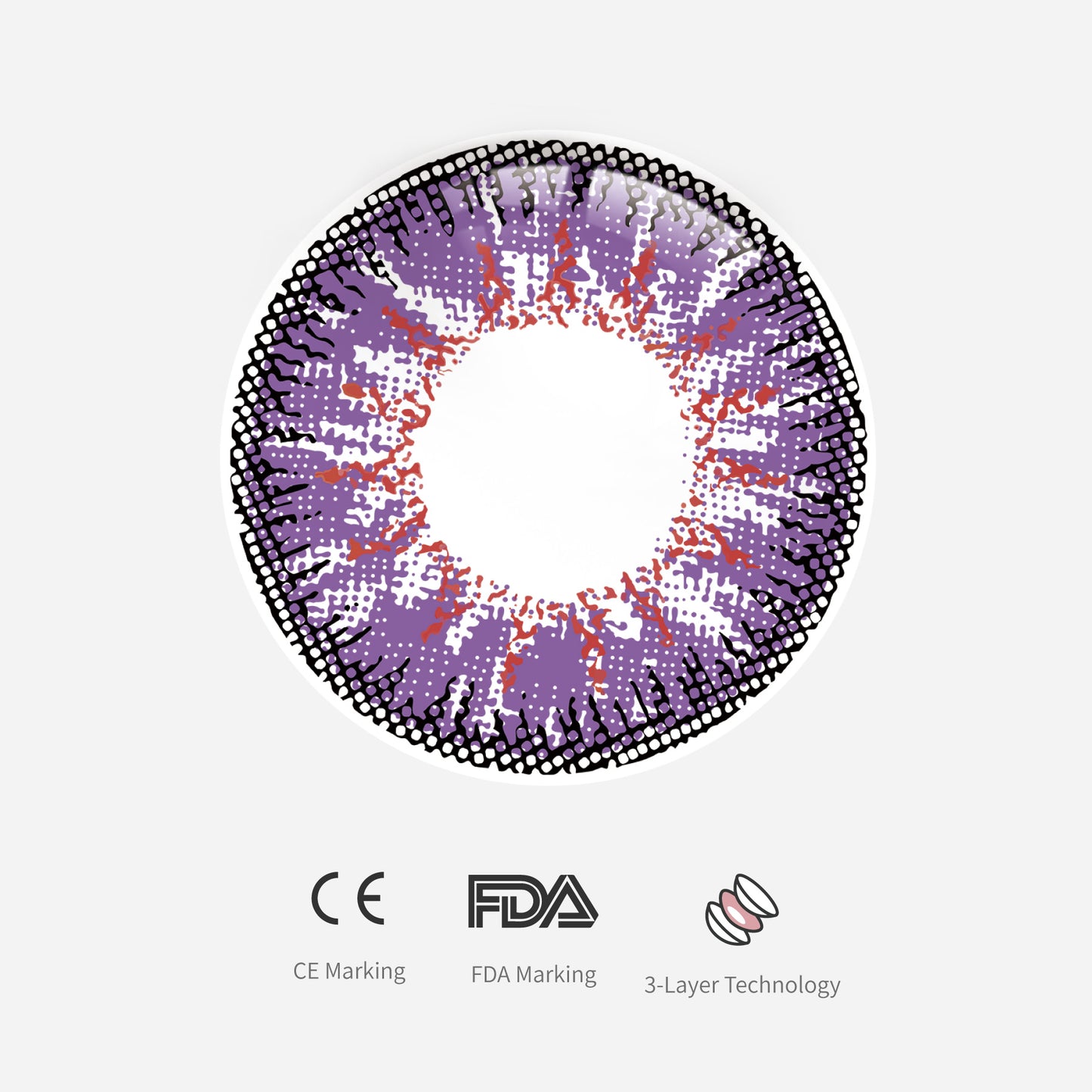 1Pcs FDA Certificate Eyes Colorful Contact Lenses - Wonderland purple