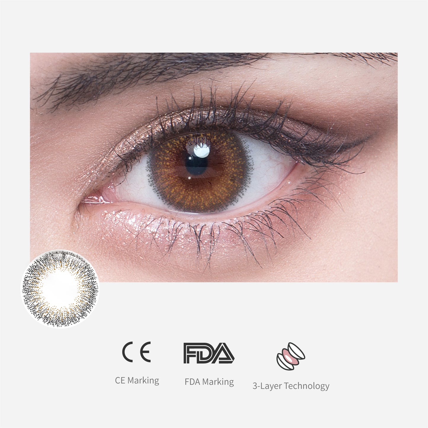 1Pcs  FDA Certificate Eyes Colorful Contact Lenses - Babysbreath grey