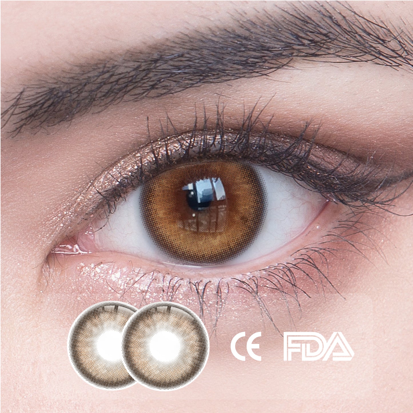 1pcs FDA Certificate Eyes Colorful Contact Lenses - Waltz brown