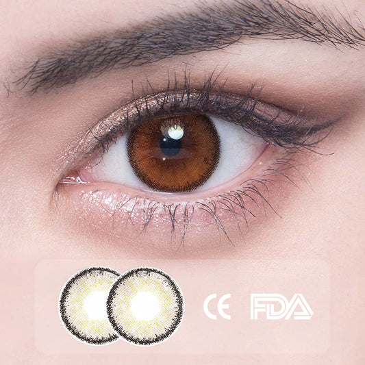1 Stück FDA Certificate Eyes Bunte Kontaktlinsen - Lebendiges Braun