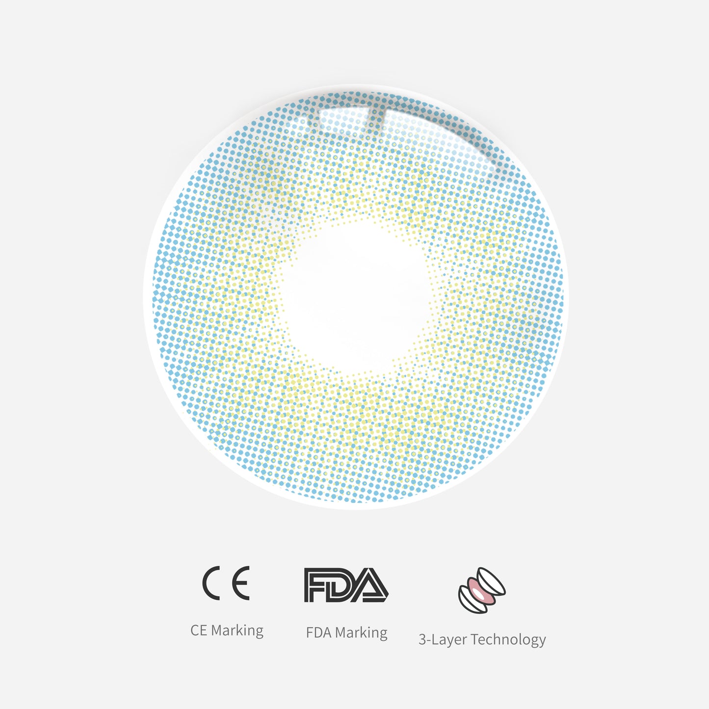 1Pcs FDA Certificate Eyes Colorful Contact Lenses - Vibrancy light blue
