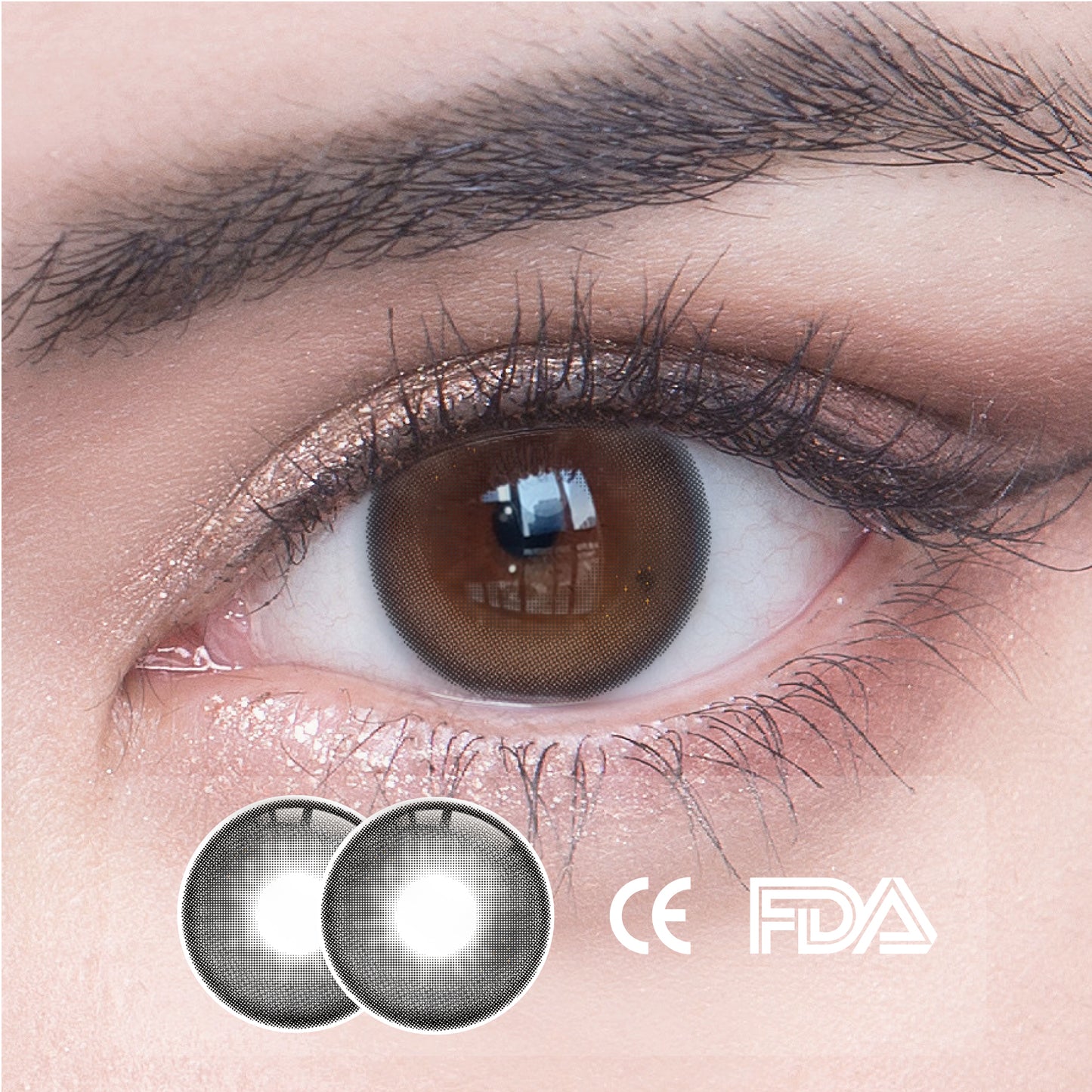 1pcs FDA Certificate Eyes Colorful Contact Lenses - Fascinated Black