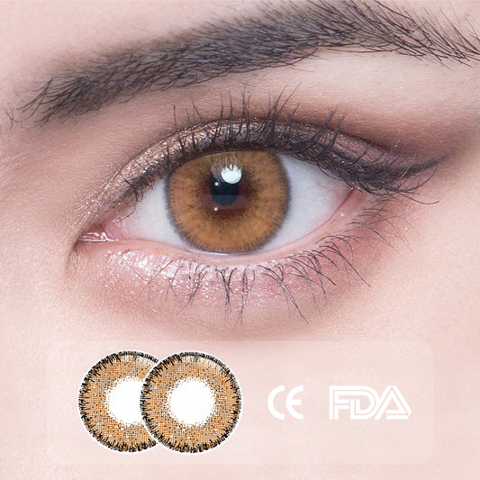 1 Stück FDA-Zertifikat Augen schöne bunte Kontaktlinsen - böhmisches tiefes Braun