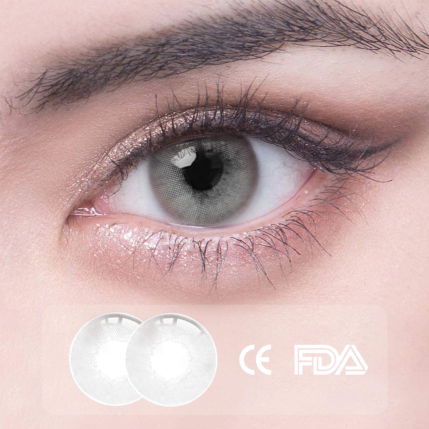 1Pcs FDA Certificate Eyes Colorful Contact Lenses - Bohemian light grey