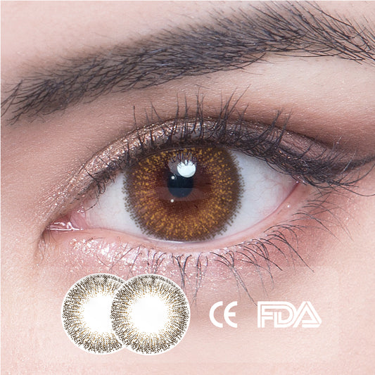 1 Stück FDA-Zertifikat Augen Bunte Kontaktlinsen - Babysbreath braun
