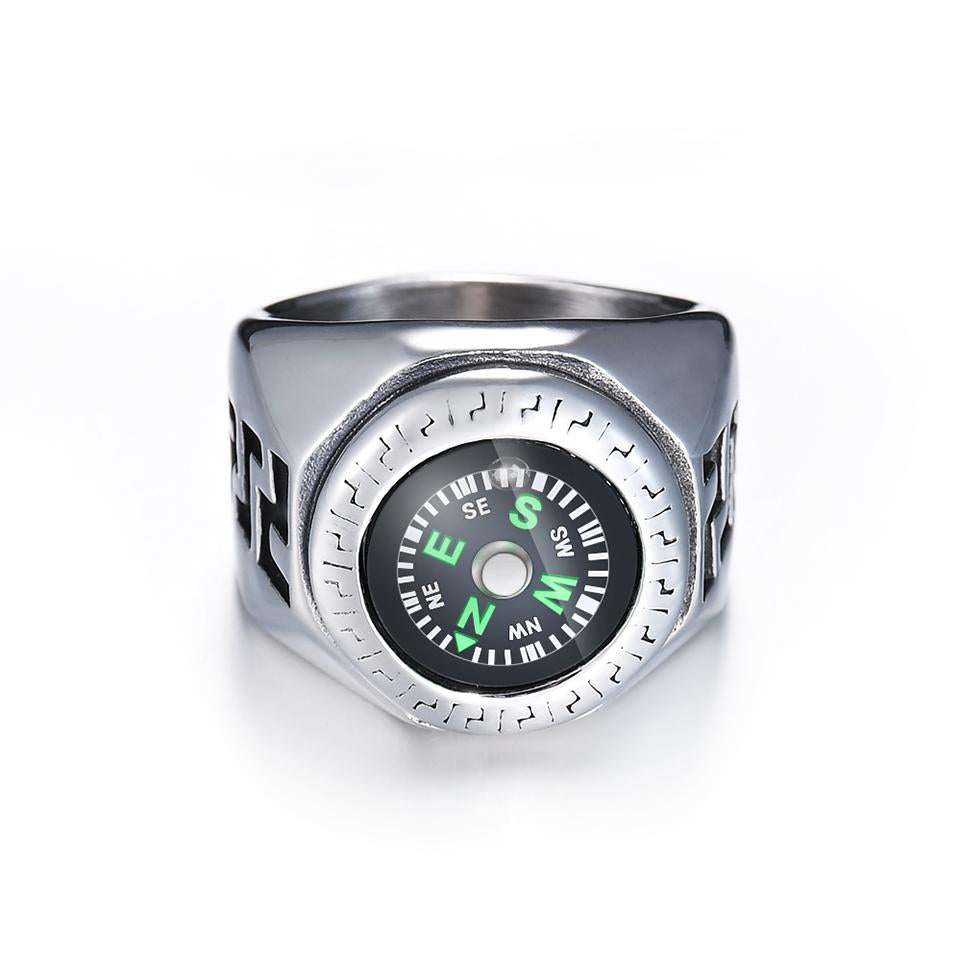 Stainless Steel Sailing Rings with Compass