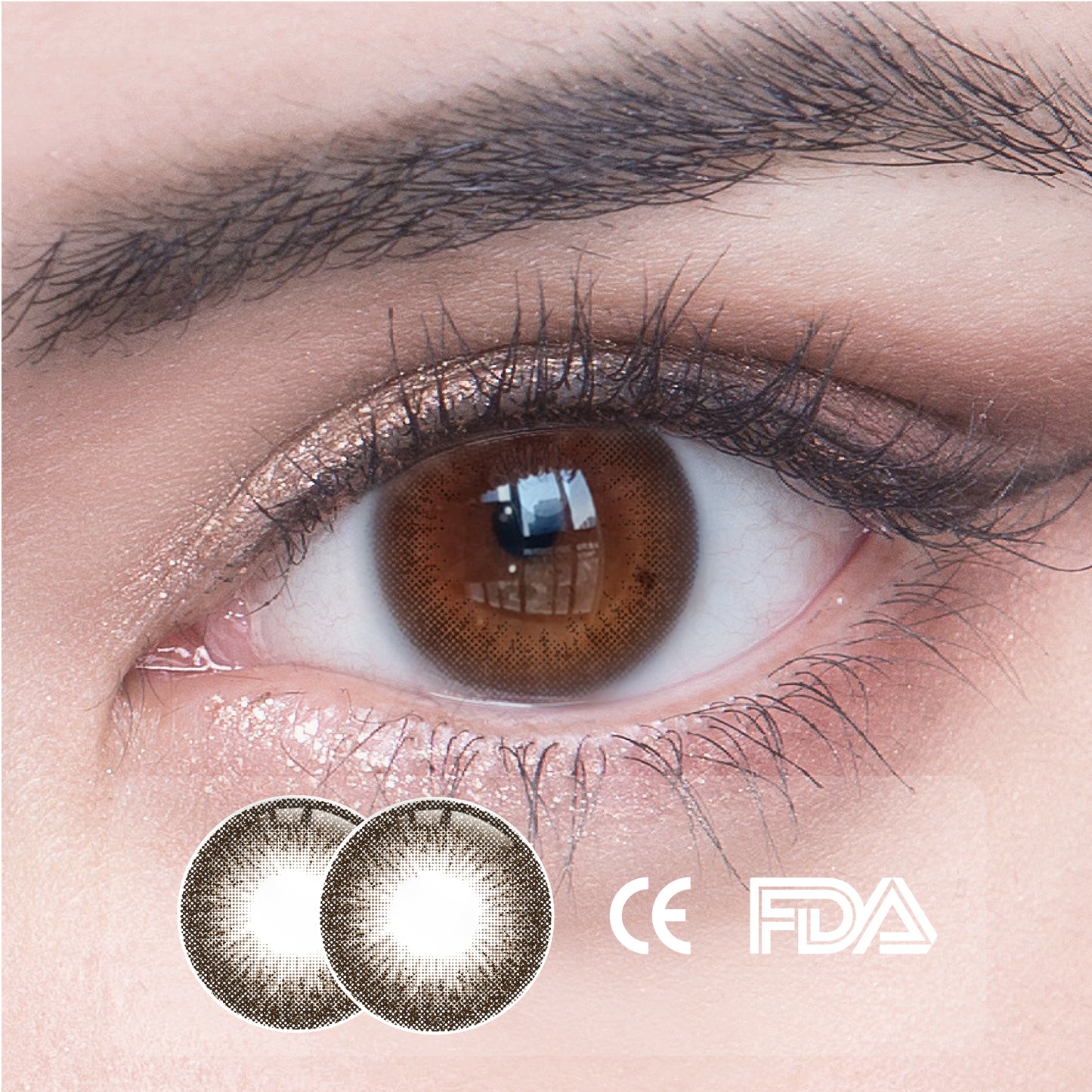 1pcs FDA Certificate Colorful Contact Lenses - Deep Brown