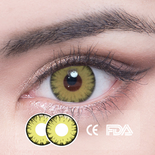 1 Stück FDA-Zertifikat Augen Kontaktlinsen - Dazzle orange braun