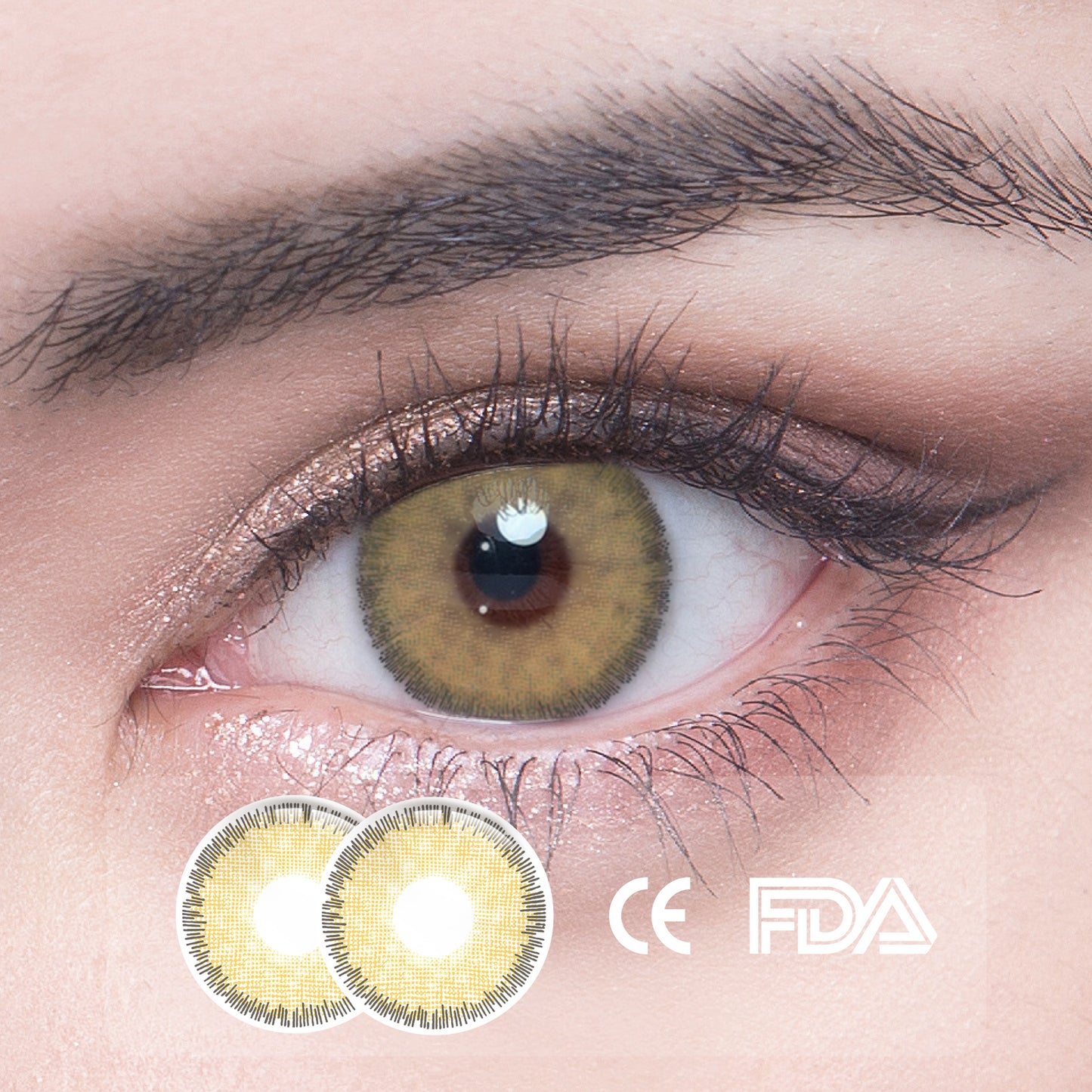 1Pcs FDA Certificate Eyes Colorful Contact Lenses - Nile brown