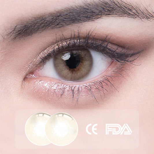 1 Stück FDA-Zertifikat Augen Bunte Kontaktlinsen - Böhmisches Hellbraun