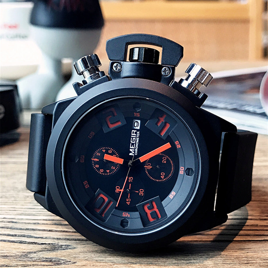 ساعة كوارتز MEGIR للرجال ثلاثية الأبعاد