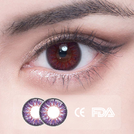 1 Stück FDA Certificate Eyes Bunte Kontaktlinsen - Wunderland lila