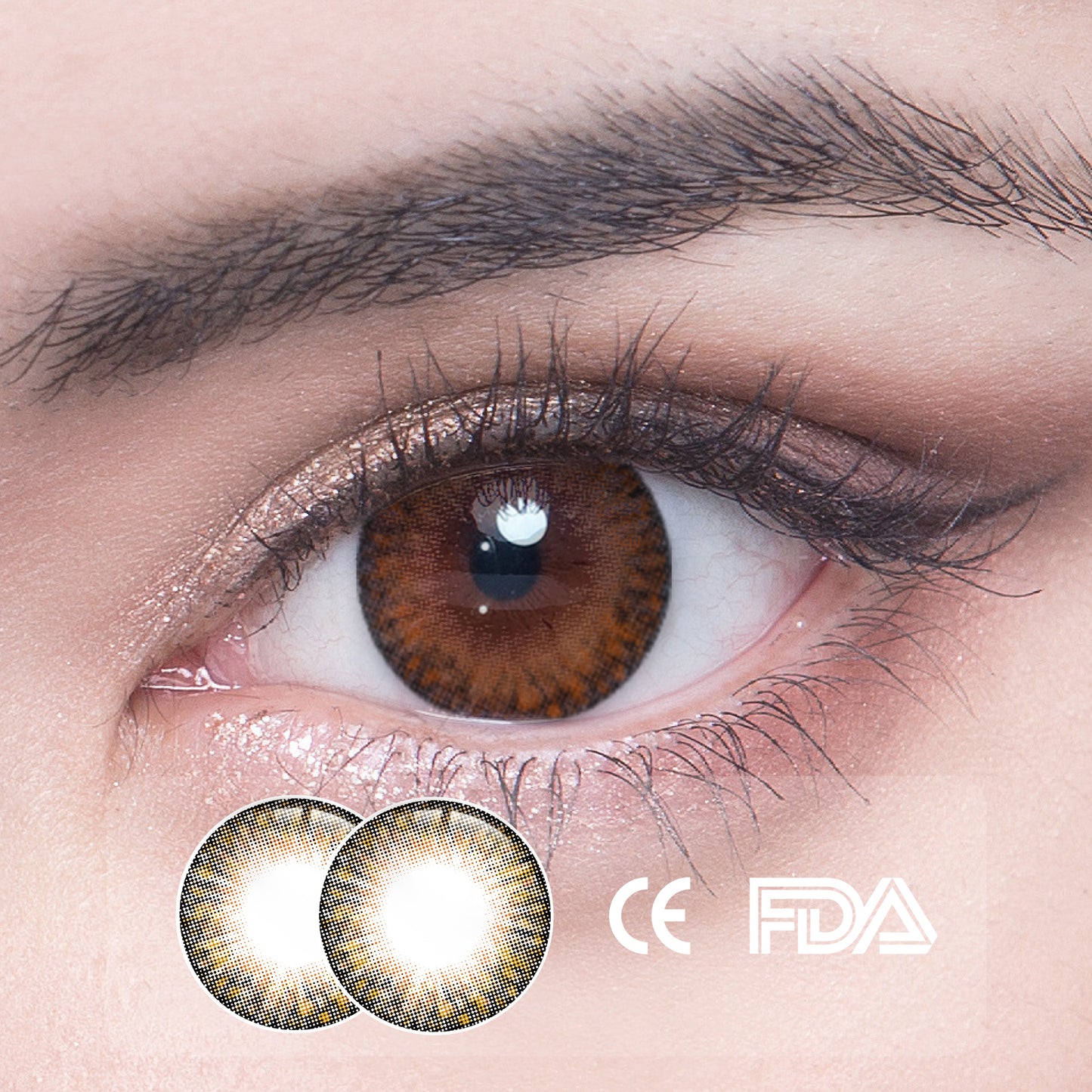  1Pcs FDA Certificate Eyes Colorful Contact Lenses - Eden deep brown