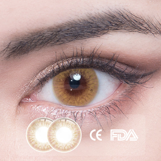 1 Stück FDA-Zertifikat Augen Bunte Kontaktlinsen - Lolita hellbraun