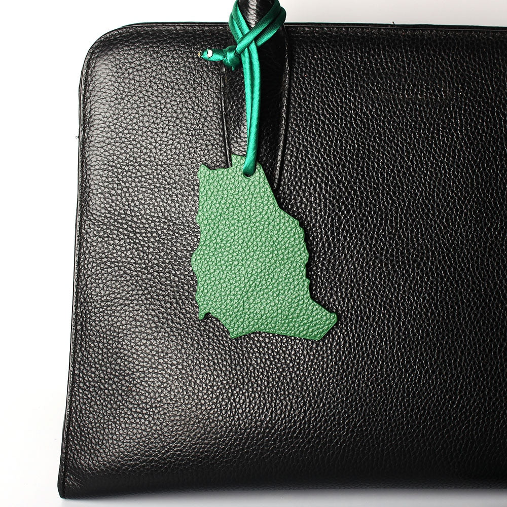 Wholesale Natural Leather Saudi Map Keychain
