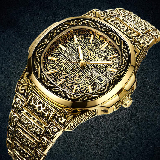 Men quartz ONOLA luxury Retro golden stainless steel watches