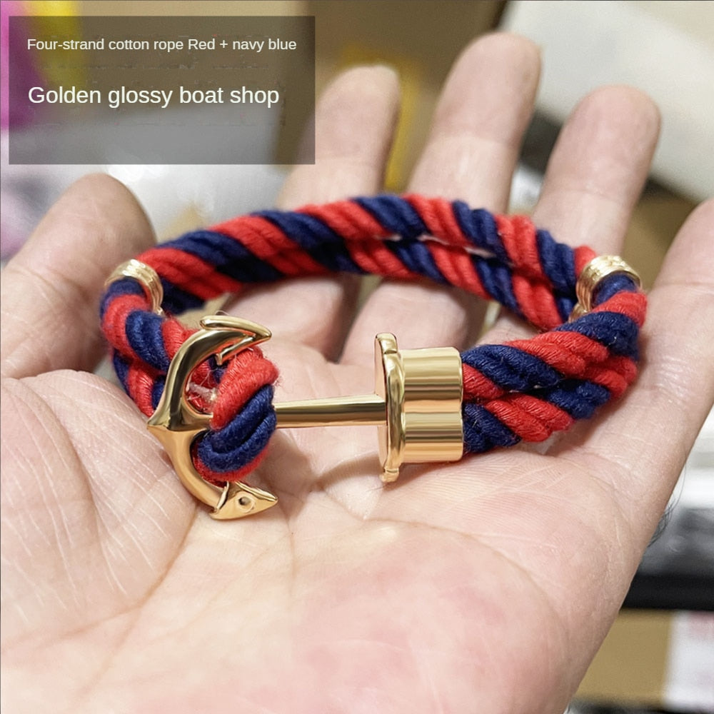 Colorful Ropes Anchor Bracelet (077)
