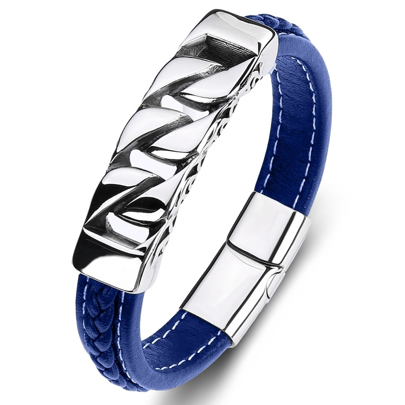 Blue Leather Bracelets for Women (074)