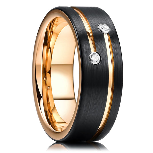 Mode Herren abgeschrägter Rand Hochzeits-Carbon-Faser-Ring