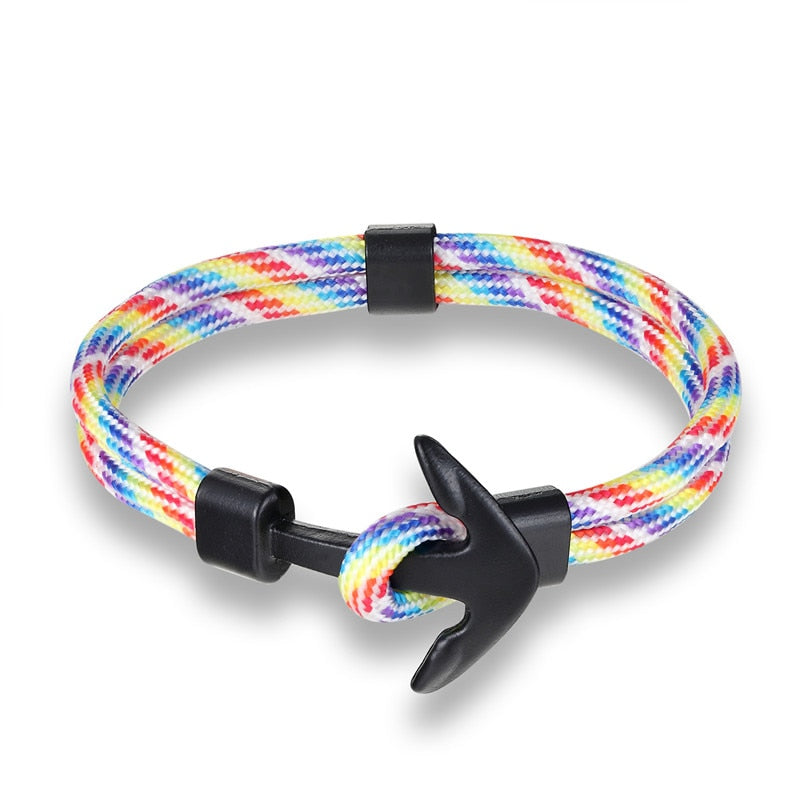 Multilayer Black Anchor Bracelets (078)