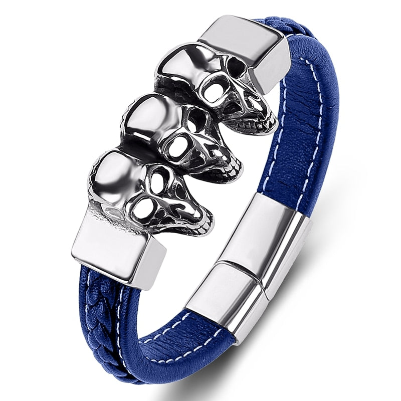 Blue Leather Bracelets for Women (074)
