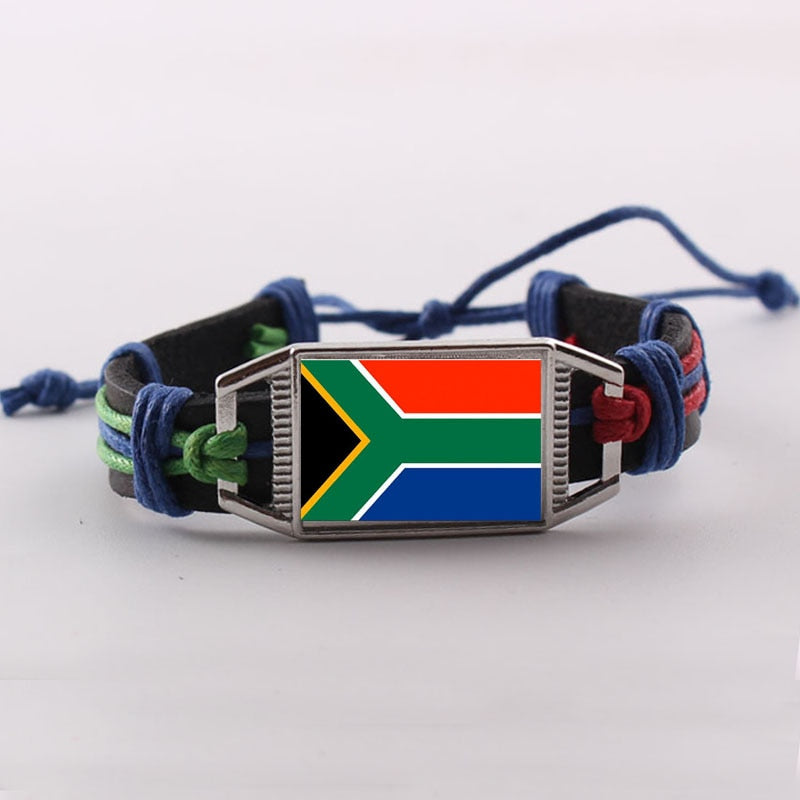 National Flag Leather Bracelet
